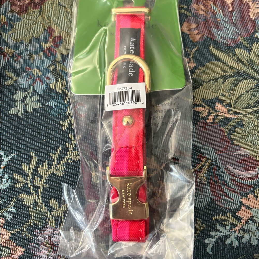 KATE SPADE New York Pink & Red Dog Collar S/M